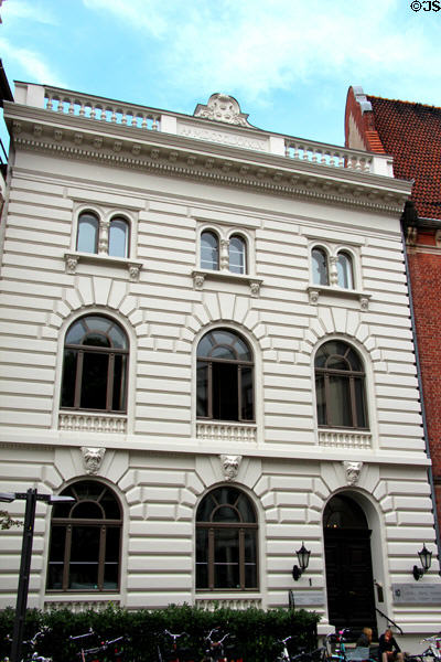 Neoclassical stone office building (1889) (on Jakobikirch Square). Lübeck, Germany.