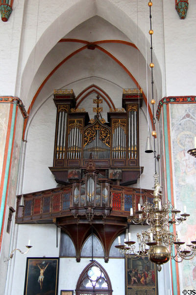 Organ at St Jacob's Church. Lübeck, Germany.