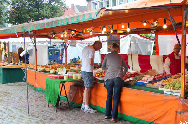 Marketplace at Lübeck Rathaus. Lübeck, Germany.