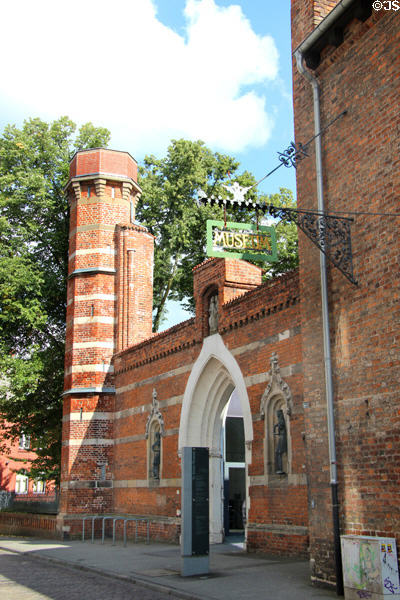 St Annes Museum of sacred art entrance in former cloister (1502-15). Lübeck, Germany.