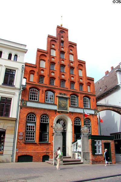 Oblique view of Seaman's Guildhall. Lübeck, Germany.