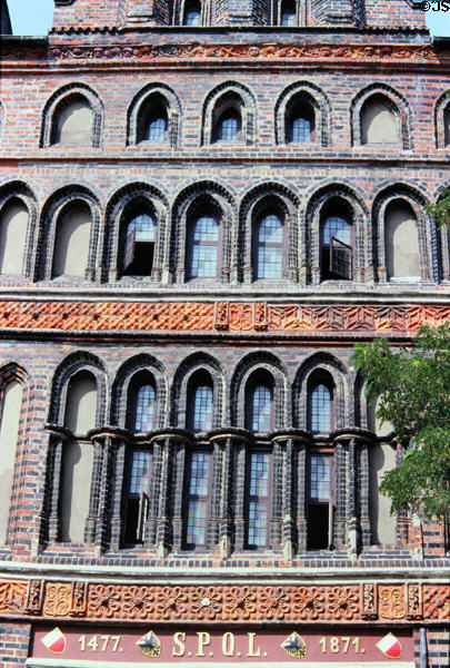 Holsten Gate facade on non-defensive side. Lübeck, Germany.