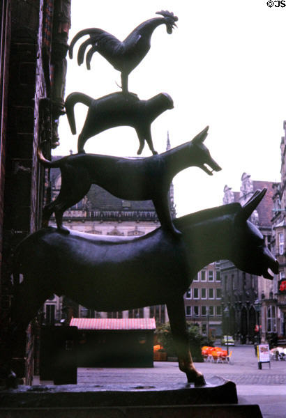 Town Musicians of Bremen sculpture. Bremen, Germany.