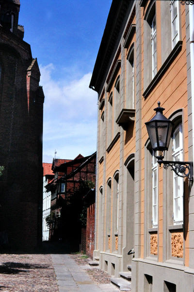 Alley off Lünersstrasse beside church. Lüneburg, Germany.