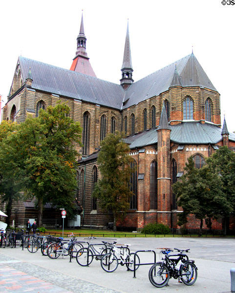 St Mary's Church brick Gothic structure (late 14thC). Rostock, Germany.