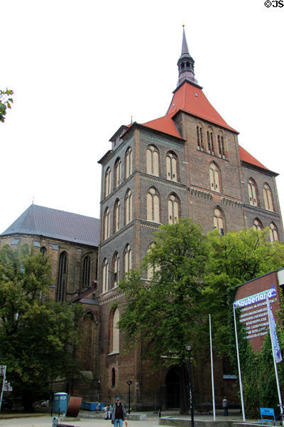 St Mary's Church tower with baroque lantern (completed end 18thC). Rostock, Germany.