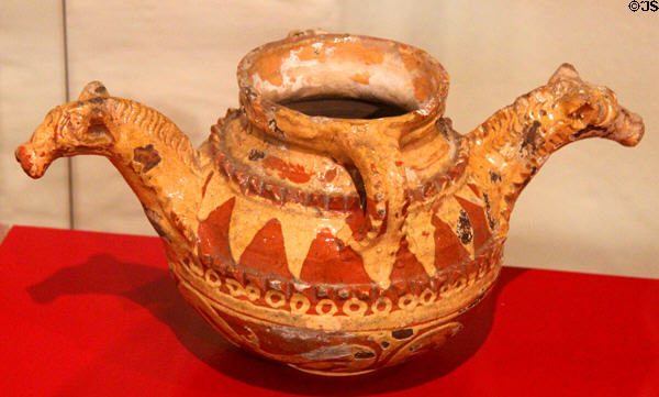 Ceramic hand-washing lavabo from Pädagogium street 'Porta Coeli' (2nd half 16thC) at Cultural History Museum. Rostock, Germany.