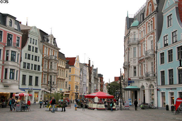 Rungestraße streetscape. Rostock, Germany.