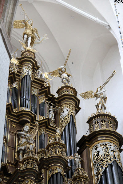 Organ details in Marienkirche (St. Mary's church). Stralsund, Germany.