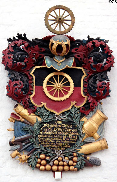 Monumental plaque in Marienkirche (St. Mary's church). Stralsund, Germany.