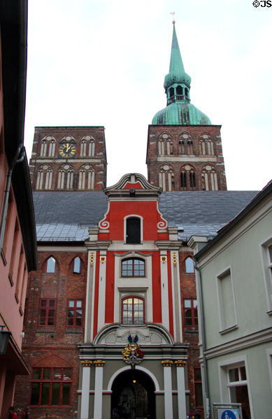 Baroque passage through to St Nicholas' Church. Stralsund, Germany.