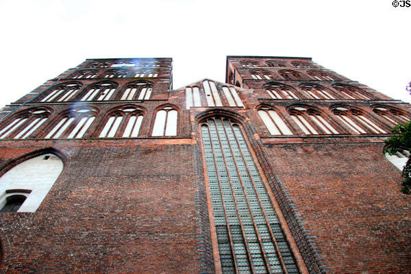 Brick facade of St Nicholas' Church. Stralsund, Germany.