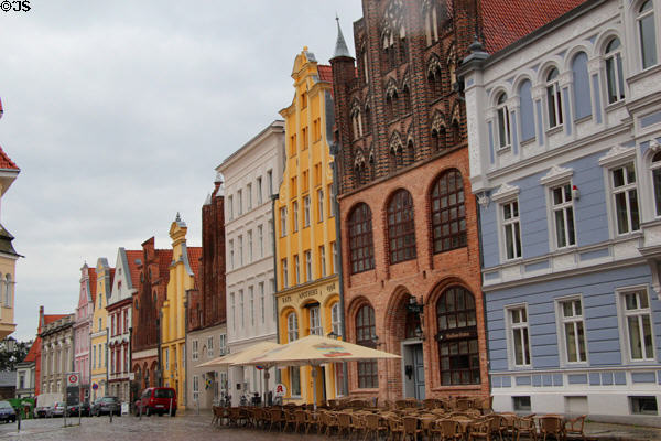Germanic buildings on Old Market Square. Stralsund, Germany.