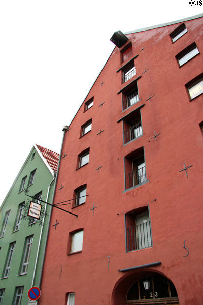 Museum of Cultural History buildings near Kulturkirche St Jakobi. Stralsund, Germany.