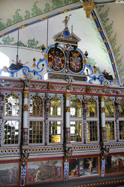 Front wall & screen over main altar at Gottorf Palace Chapel. Schleswig, Germany.