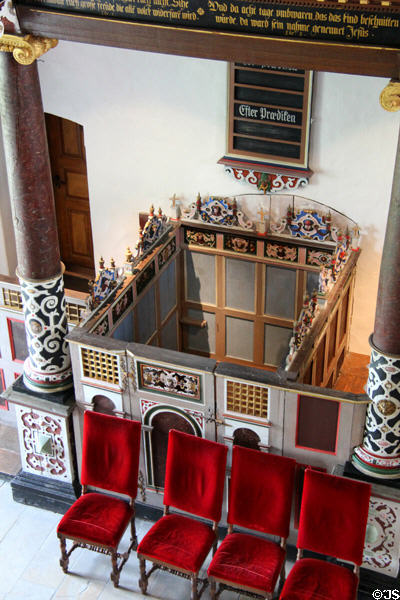 Royal family box at Gottorf Palace Chapel. Schleswig, Germany.