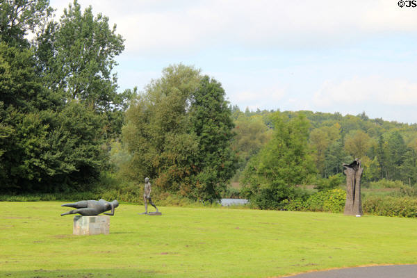 Sculpture collection of Schleswig Holstein State Museum on lawn of Gottorf Palace. Schleswig, Germany.