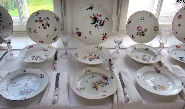 Meissen porcelain service (c1750) at Schleswig Holstein State Museum. Schleswig, Germany.