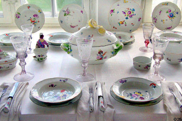 Meissen porcelain service (c1750) at Schleswig Holstein State Museum. Schleswig, Germany.