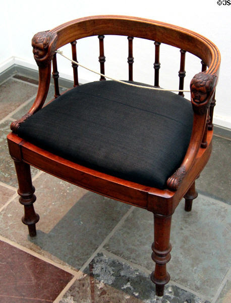 Mahogany angel armchair (c1856) by Constantin Hansen at Schleswig Holstein State Museum. Schleswig, Germany.