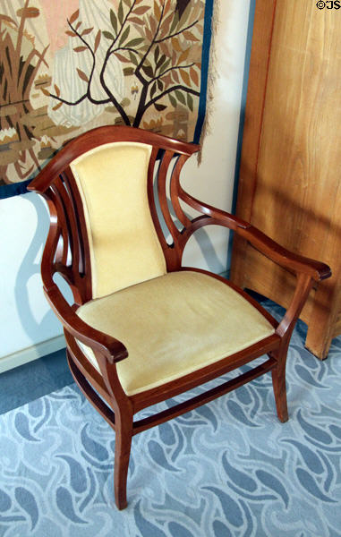 Armchair (c1900-10 replica after 1897 original) by follower of Henry van de Velde at Schleswig Holstein State Museum. Schleswig, Germany.