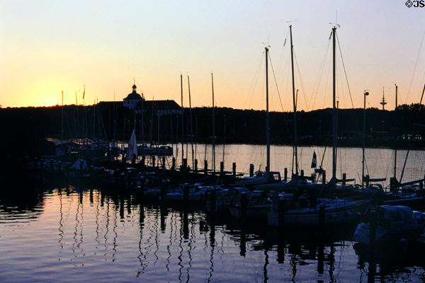 Castle & harbor at sunset. Schleswig, Germany.