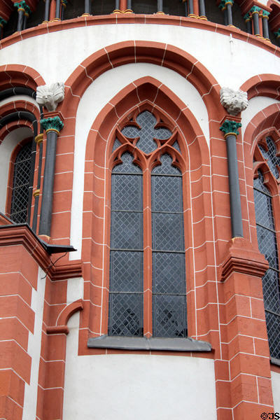 Gothic window in St Peter's Church. Bacharach, Germany.