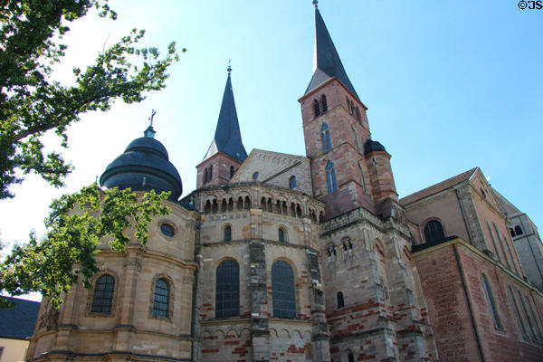 Baroque chapel with dome (18thC) & polygonal chancel with dwarf gallery (12thC) at Trier Cathedral. Trier, Germany.