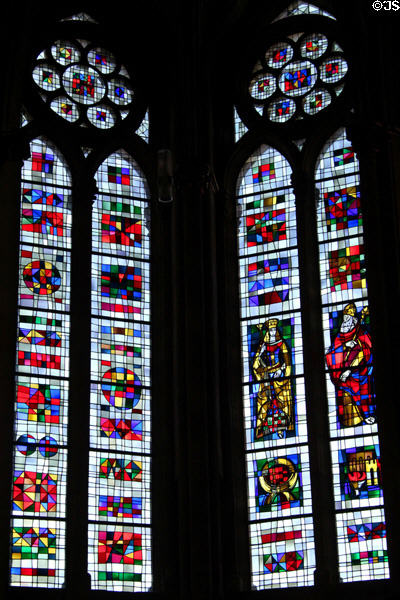Modern stained glass windows, installed after WWII, at Liebfrauenkirche. Trier, Germany.