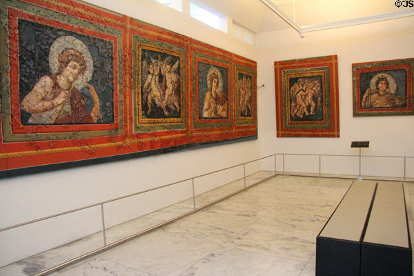 Part of set of 15 frescoes (4thC) found in the ruins of a Roman palace, possibly that of St Helena, under Trier Cathedral & painstakingly reassembled at Cathedral Museum. Trier, Germany.