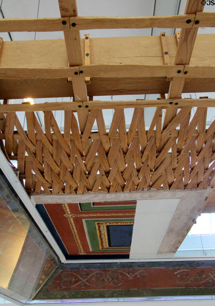 Replica structure of how Roman builders supported fresco ceiling at Cathedral Museum. Trier, Germany.