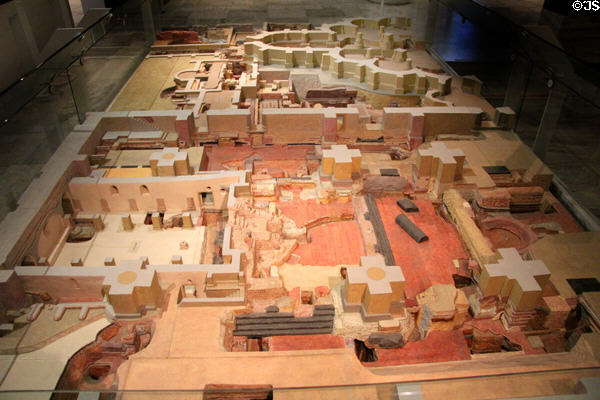Model of Trier Roman structures around current cathedral at Cathedral Museum. Trier, Germany.