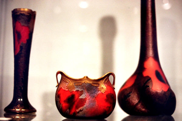 Art Nouveau vases (1900-1914) by La Plaine-St. Denis from Poppy Art exhibit at Kreismuseum. Zons, Germany.