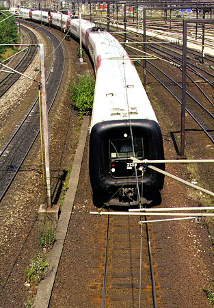 Railway in Kobenhavn. Denmark.