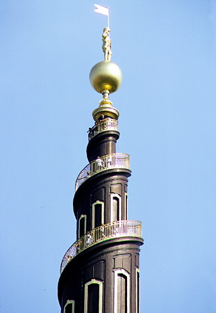 People walking up the spiral tower of the Church of the Redeemer, Kobenhavn. Denmark.
