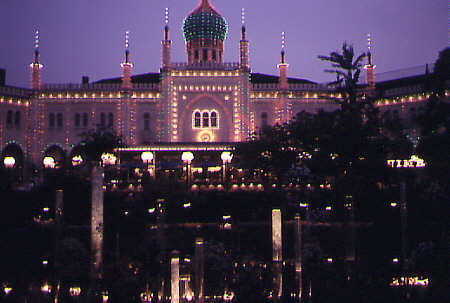 The Tivoli amusement park and pleasure gardens in Copenhagen. Denmark.