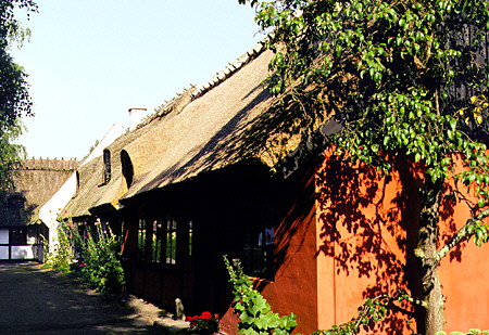 Thatched village houses just West of Roskilde. Denmark.