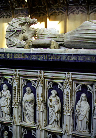 Lavishly detailed tomb of Margrete I in Roskilde's Cathedral. Denmark.