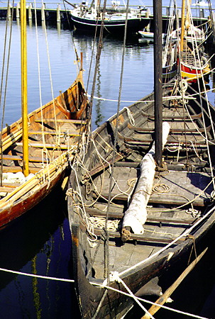 Boats afloat at the Viking Boat Museum in Roskilde. Denmark.
