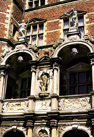 Architectural details of Frederiksborg Slot (Castle), Hillerød. Denmark.