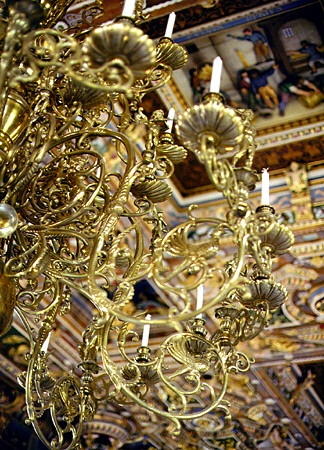 Chandelier in the Great Hall of Frederiksborg Slot (Castle), Hillerød. Denmark.