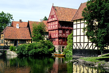 The buildings of the Open Air Museum in Århus. Denmark.