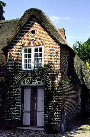 Thatched roof house in Møgeltønder. Denmark.
