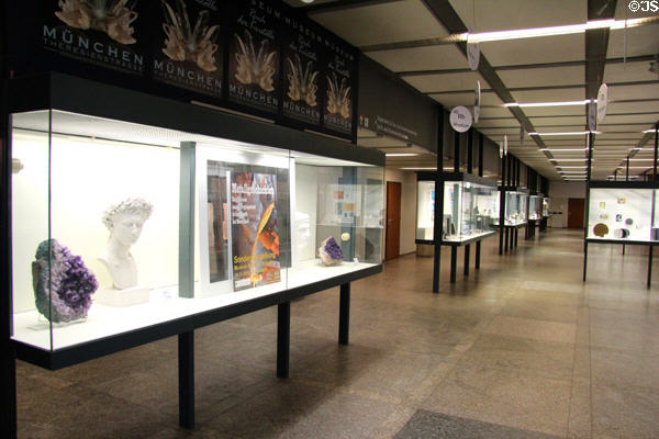 Gallery at Kingdom of Crystals Museum. Munich, Germany.