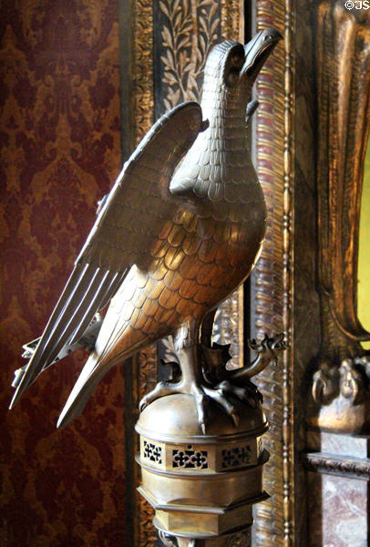 Book lectern in shape of eagle at Lenbachhaus. Munich, Germany.