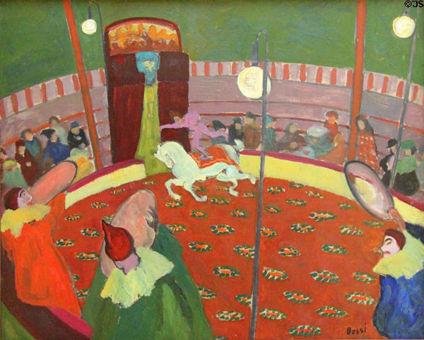 Circus painting (1909) by Erma Bossi at Lenbachhaus. Munich, Germany.