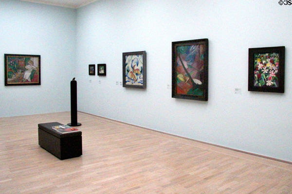Gallery of Franz Marc & Blaue Reiter paintings at Lenbachhaus. Munich, Germany.