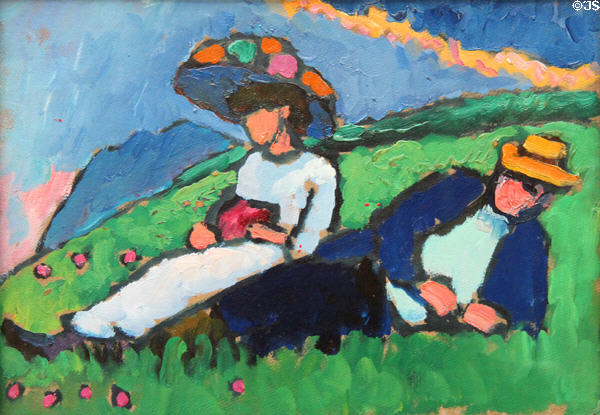Jawlensky & Werefkin painting (1909) by Gabriele Münter at Lenbachhaus. Munich, Germany.