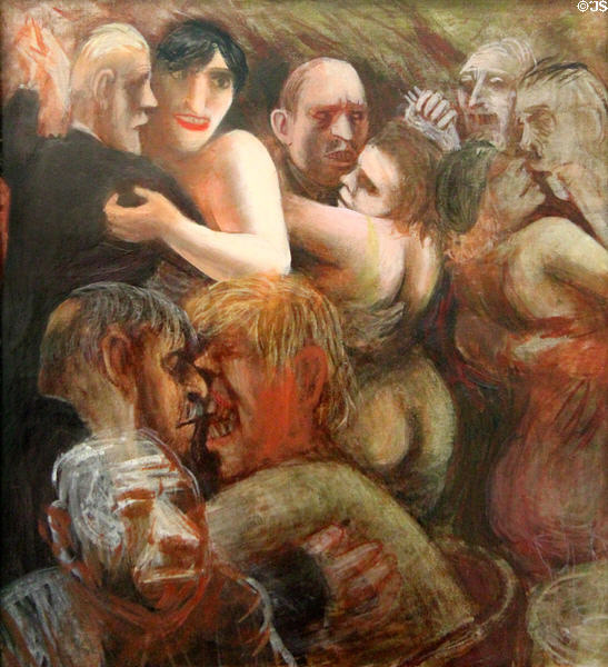 Dance Bar painting by Karl Hubbuch at Lenbachhaus. Munich, Germany.