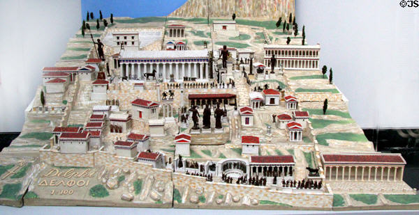 Scale model of ancient Delphi at Antikensammlungen. Munich, Germany.